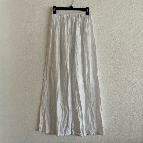 Savannah Morrow Flow 100% Cotton White Wide-Leg Gauze Flowy Pant XS/S NWOT - Picture 2 of 5
